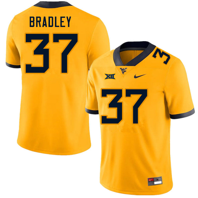 NCAA Men's L'Trell Bradley West Virginia Mountaineers Gold #37 Nike Stitched Football College Authentic Jersey OL23L38IM